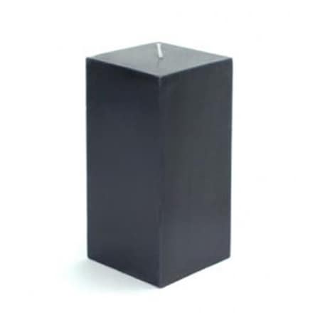 Zest Candle CPZ-148-12 3 x 6 in. Black Square Pillar Candle, 12PK CPZ-148_12